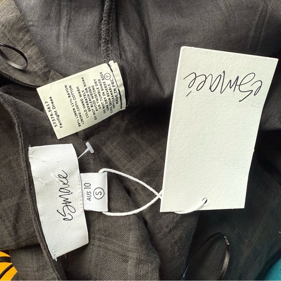 NWT Wish Australia Esmaee Black Midi Dress Sleeveless Sheer Shirt Kaftan Small - Picture 6 of 8